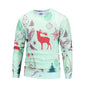 Men's Autumn Winter Printed Deer Long Sleeve Sweatshirt Tops Blouse