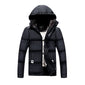 Men's Winter Thicken Coat Quilted Jacket Casual Outwear with Removable Hood